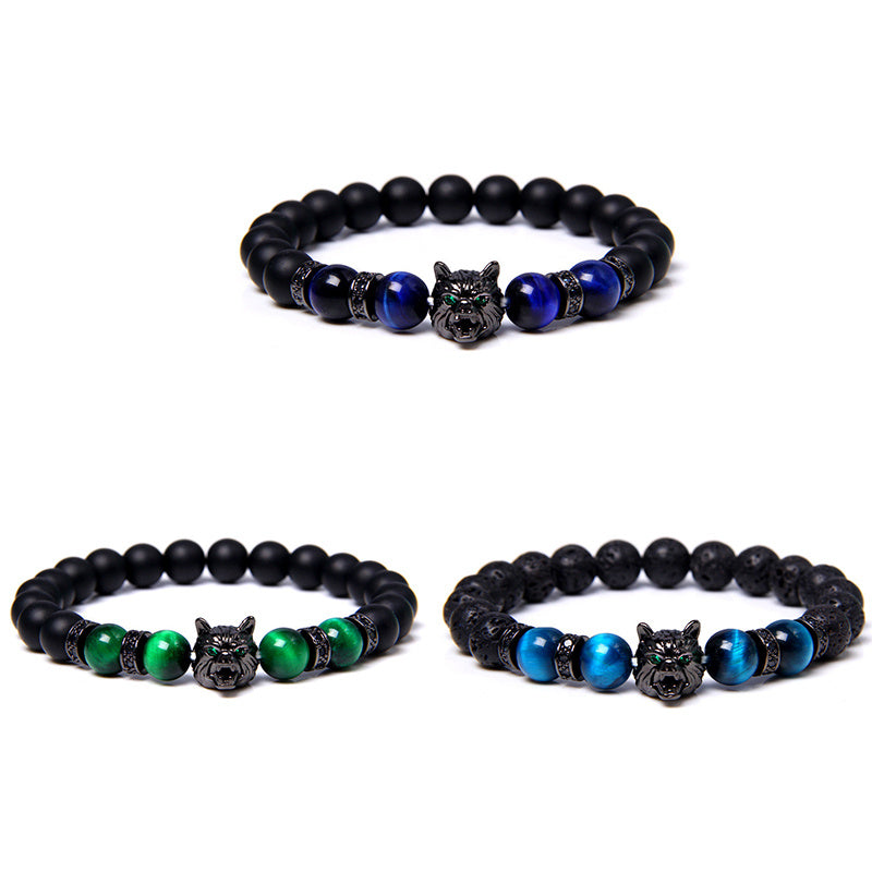 Pulsera de cuentas de piedras preciosas de ojo de tigre natural