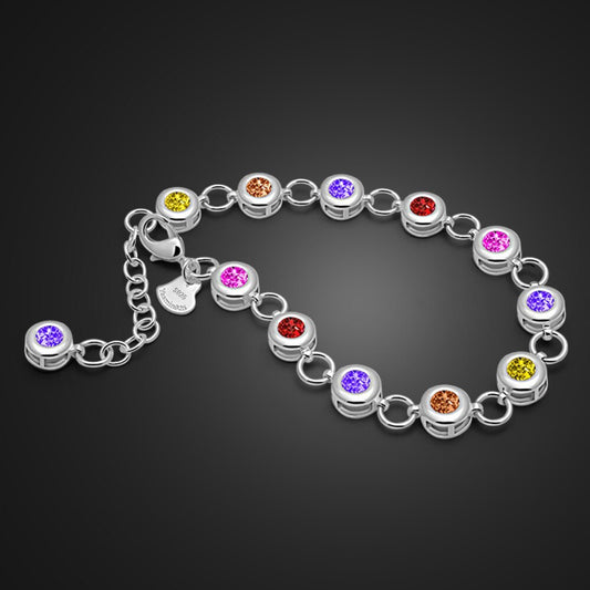 Pulsera de joyería de circonitas de colores