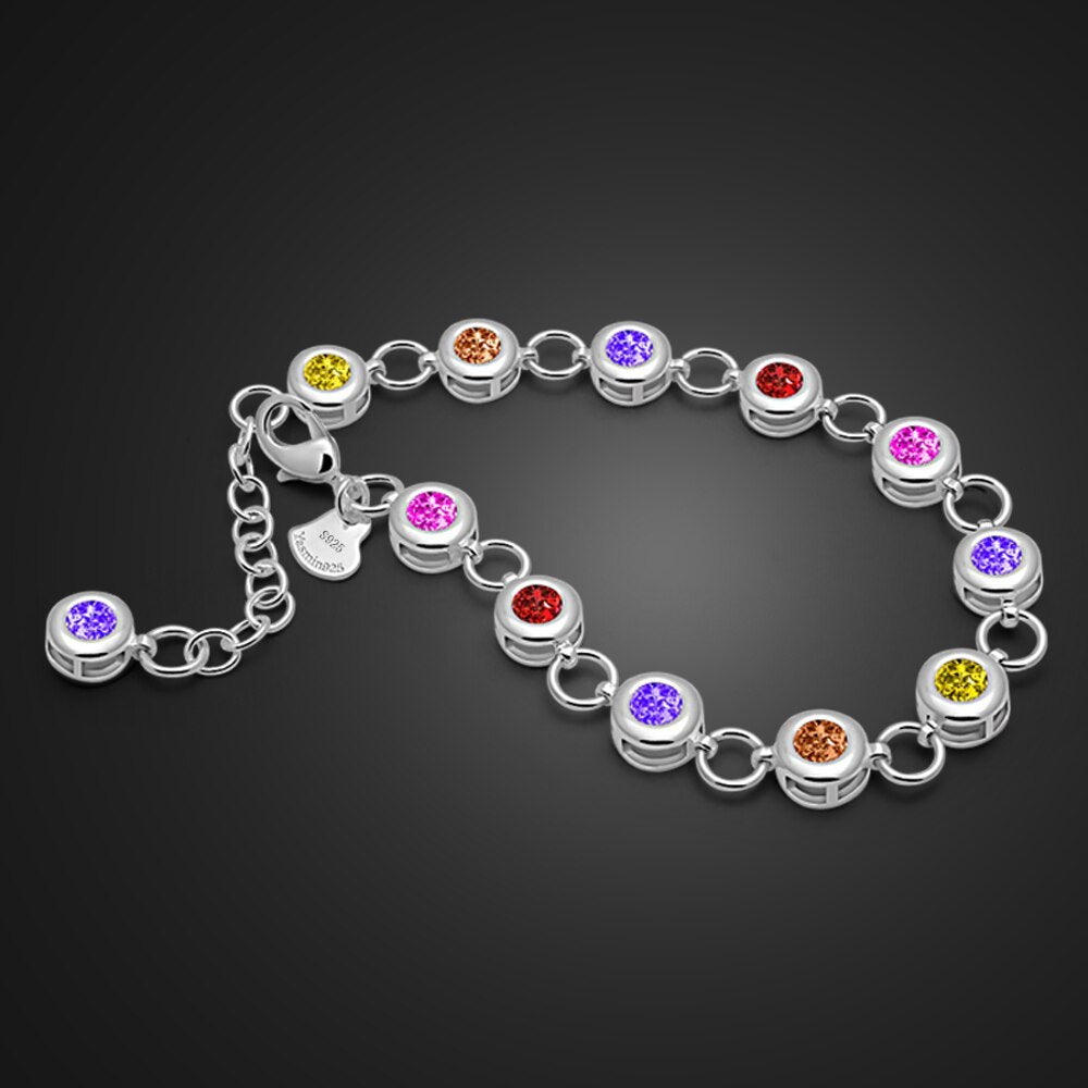 Pulsera de joyería de circonitas de colores