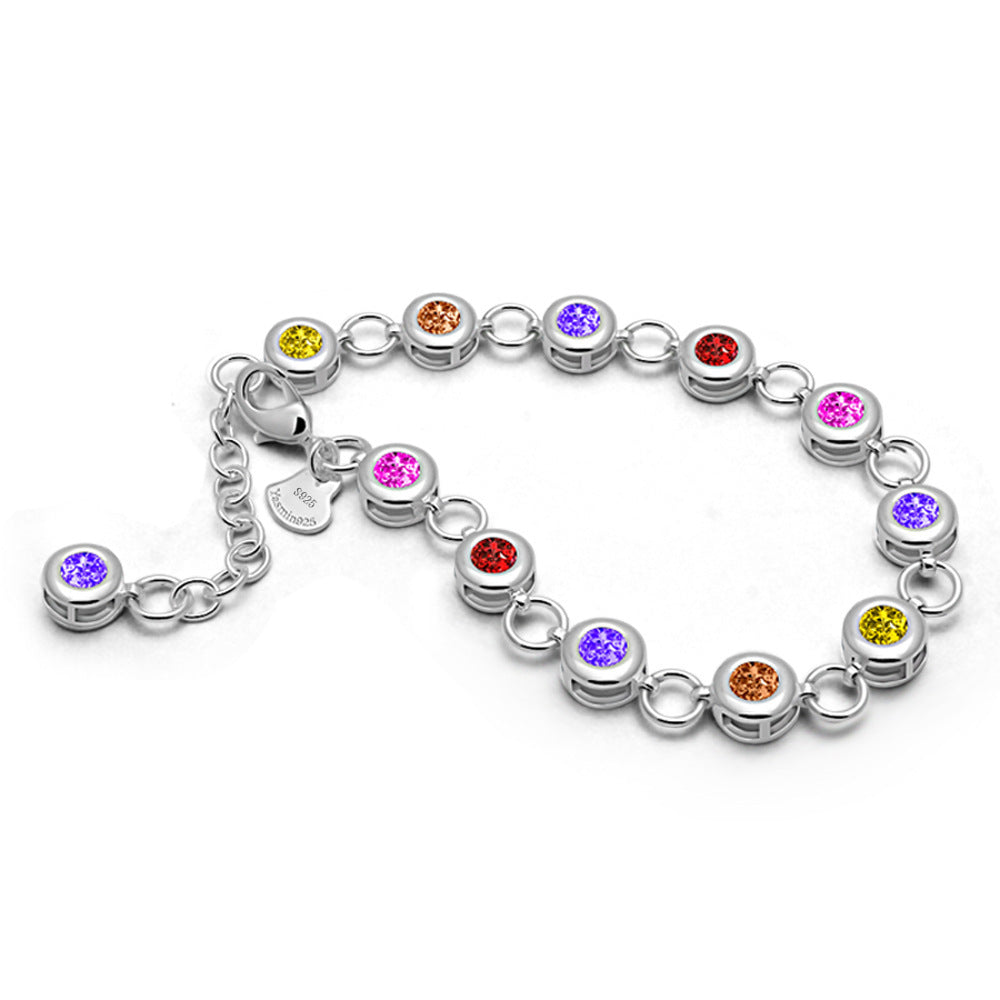 Pulsera de joyería de circonitas de colores