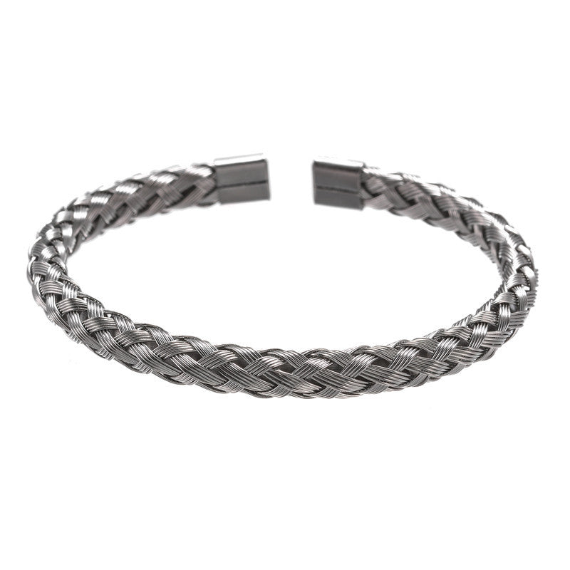 Pulsera de Cable de Acero Trenzado – Masculina Minimalista TrendShop MX