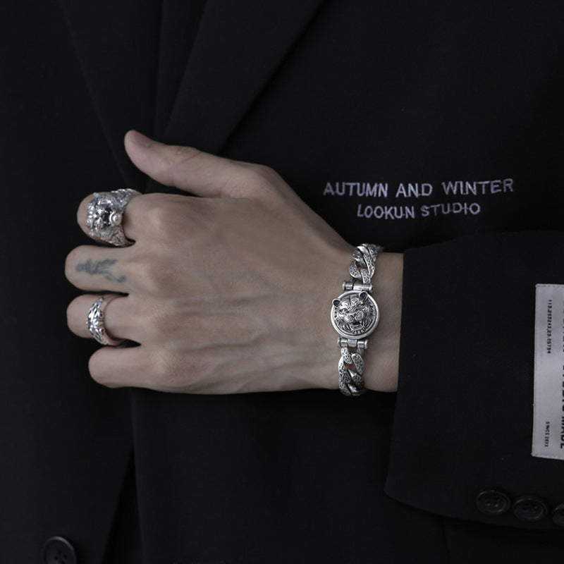 Pulsera Tigre Rotatoria – Fuerza y Estilo Masculino TrendShop MX