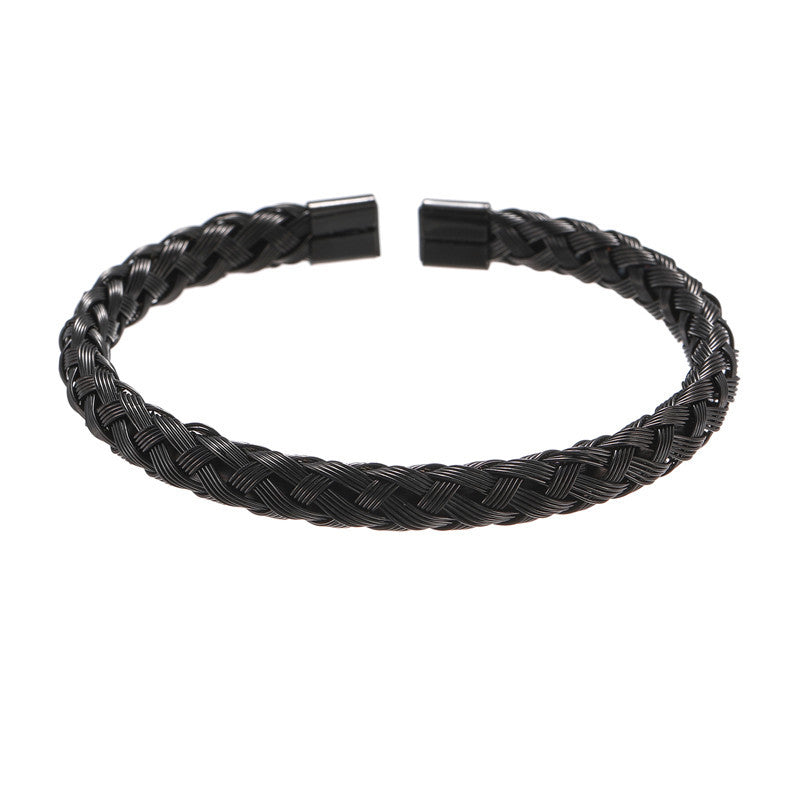Pulsera de Cable de Acero Trenzado – Masculina Minimalista TrendShop MX