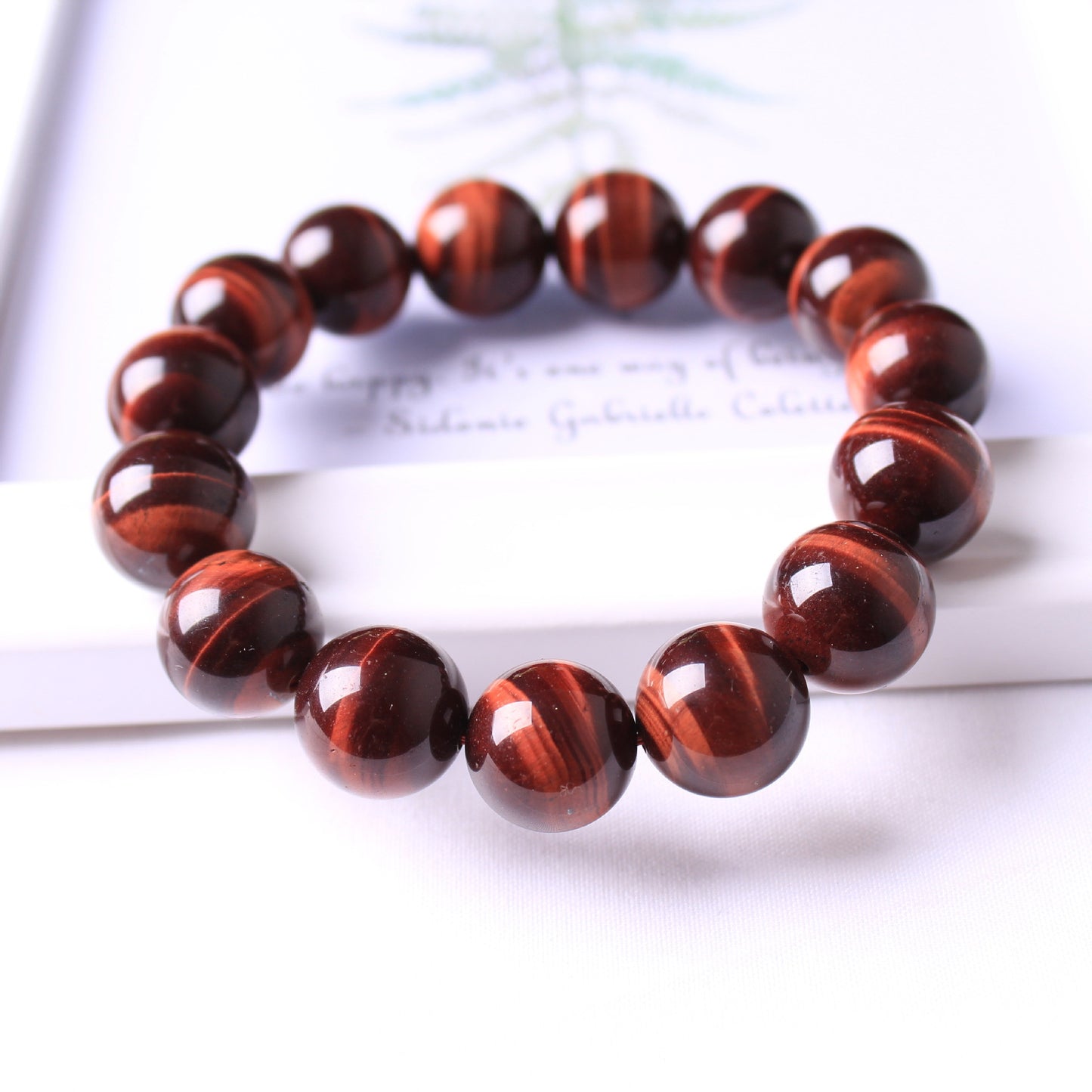 Pulsera de Ojo de Tigre Rojo Natural – Estilo Elegante para Hombre TrendShop MX