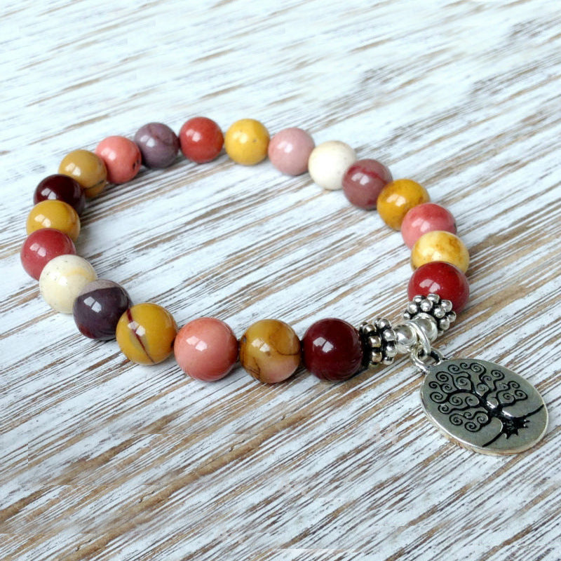 Pulsera de piedra amarilla natural